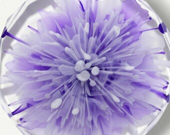 Purple Floral Burst Resin Coaster