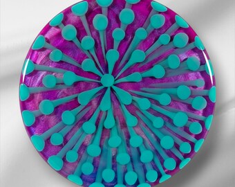 Dotted Purple & Turquoise Coaster Set