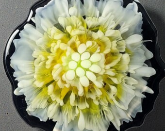 Golden Lace Bloom Resin Coaster/Wall Art