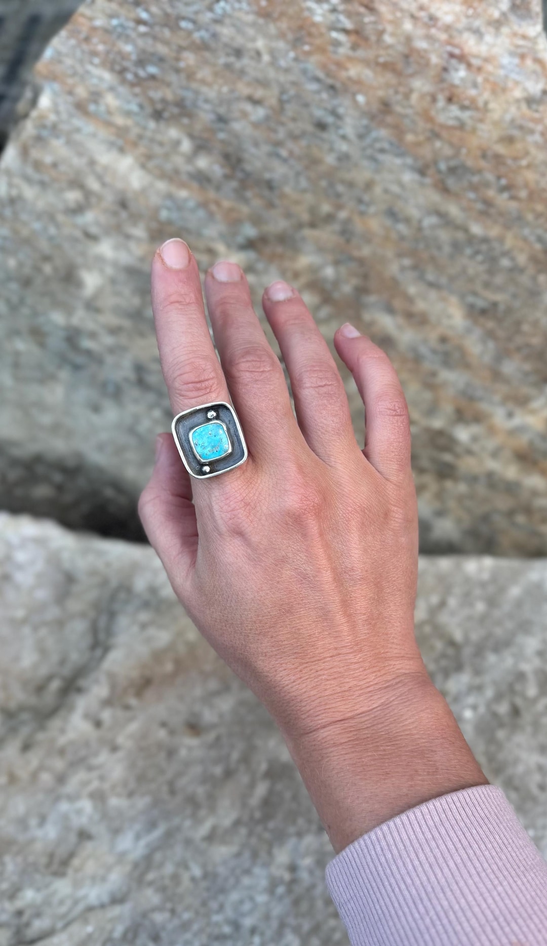 Blue Bird Turquoise Shadowbox Ring - Size 8 - Etsy