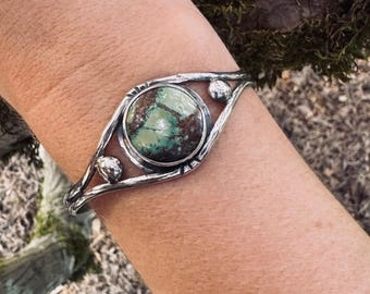 Hubei Turquoise Silver Cuff