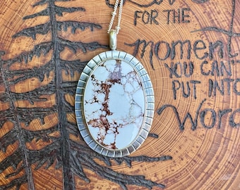 Oval Wild Horse Silver Pendent Necklace