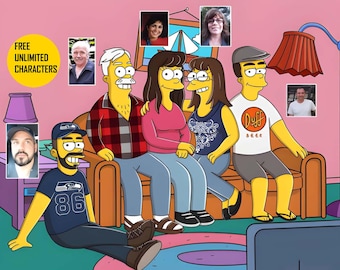 Custom Simpsons portrait | Digital Item | Simpsonize me | Simpsonize yourself | Custom Simpsons Art | Simpsons Portrait Personalized