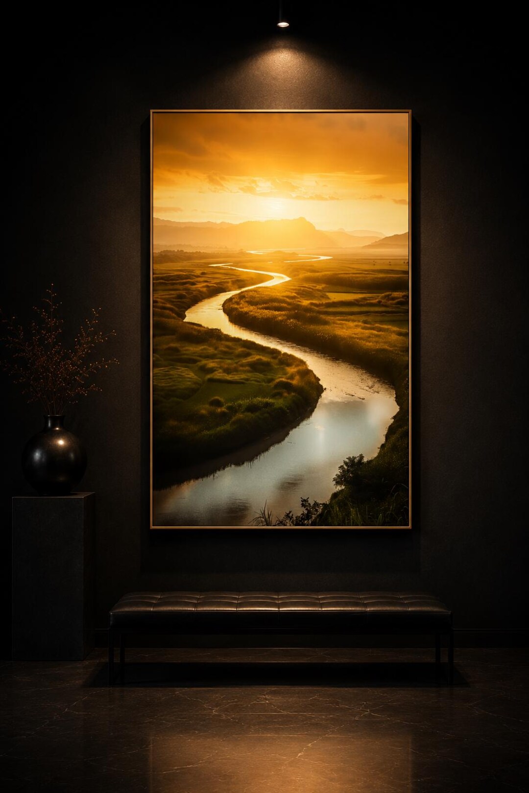 Eden River Christian Wall Art – Golden Path Landscape Faith Inspired ...