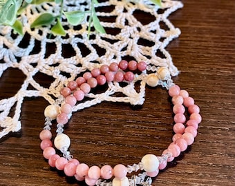 Handmade Rosary Bracelet | Pink Beaded Catholic Jewelry, Miraculous Medal