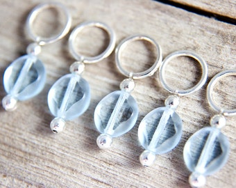 Snag Free Stitch Markers Lilac Frosted Glass Window Style, Set of 5