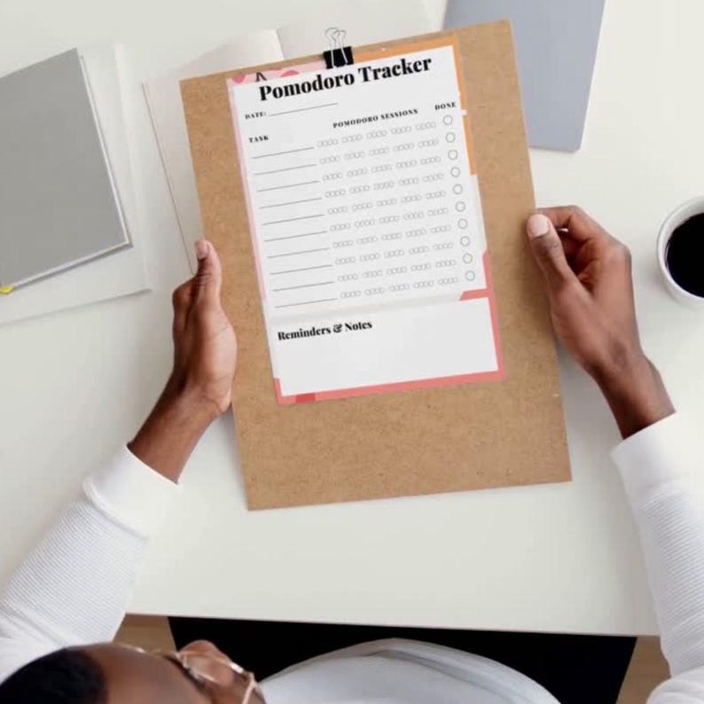 Pomodoro Tracker Printable | Focus and Productivity Planner | Time ...