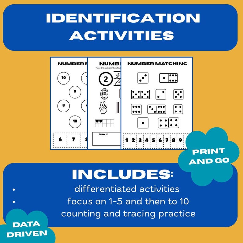 Include Numbers Learn Numbers Activity Pack - Etsy