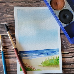 5x7 Beach Landscape | Watercolor | Print and Original Art