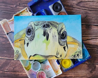 5.5 x 8.5  Sea Turtle |  Watercolor Illustration | Art Print