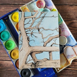 5x7 Tree Illustration | Watercolor | Original Art | Prints