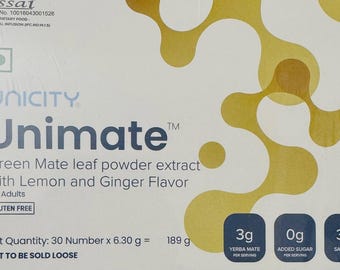 Unicity Unimate Yerba Mate Supplement LEMON GINGER 30 Sachet