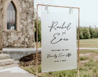 Hanging Acrylic Wedding Sign Only (without copper stand)