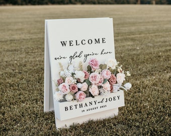 Flower Box Wedding Welcome Sign - Personalized A-Frame Sign