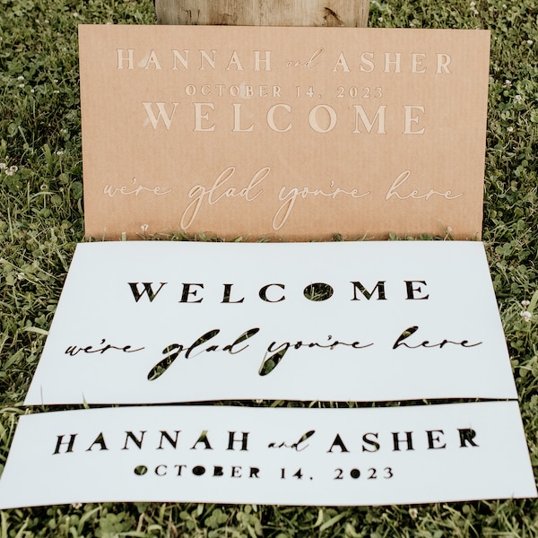 Lasercut Lettering for DIY Sign - DIY Flower Box Wedding Welcome A-Frame Sign - 3M Backed Acrylic Lettering and Stencil