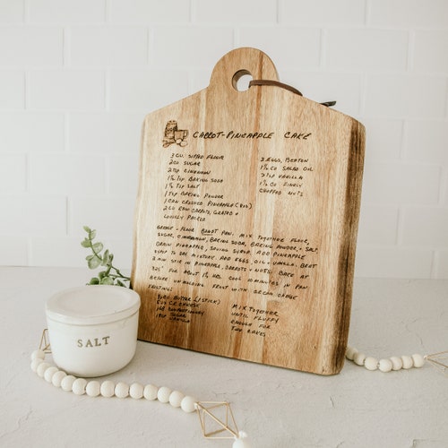 Personalized Recipe Cutting Board Recipe Engraved Etsy