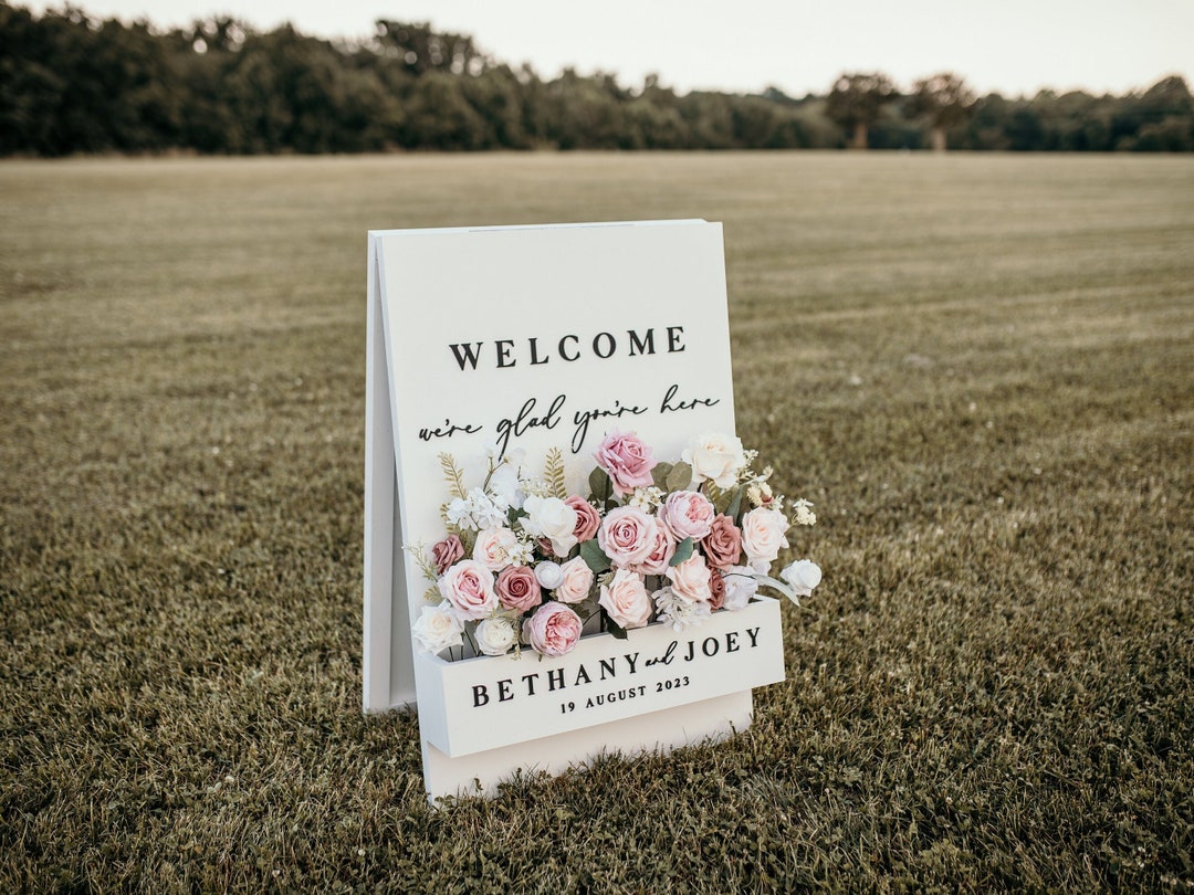 Flower Box Wedding Welcome Sign Personalized A-frame Sign - Etsy