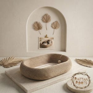 Sisal Cat Scratcher & Lounge | Curved Cat Bed Scratch Pad with Toy Ball