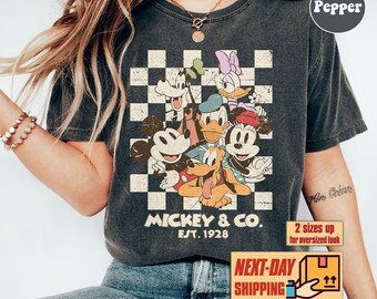 Vintage Mickey & Co 1928 Comfort Colors Shirt, Mickey And Friends Shirt, Disneyland Shirt, Disney Family Shirt, Disneyworld Shirt