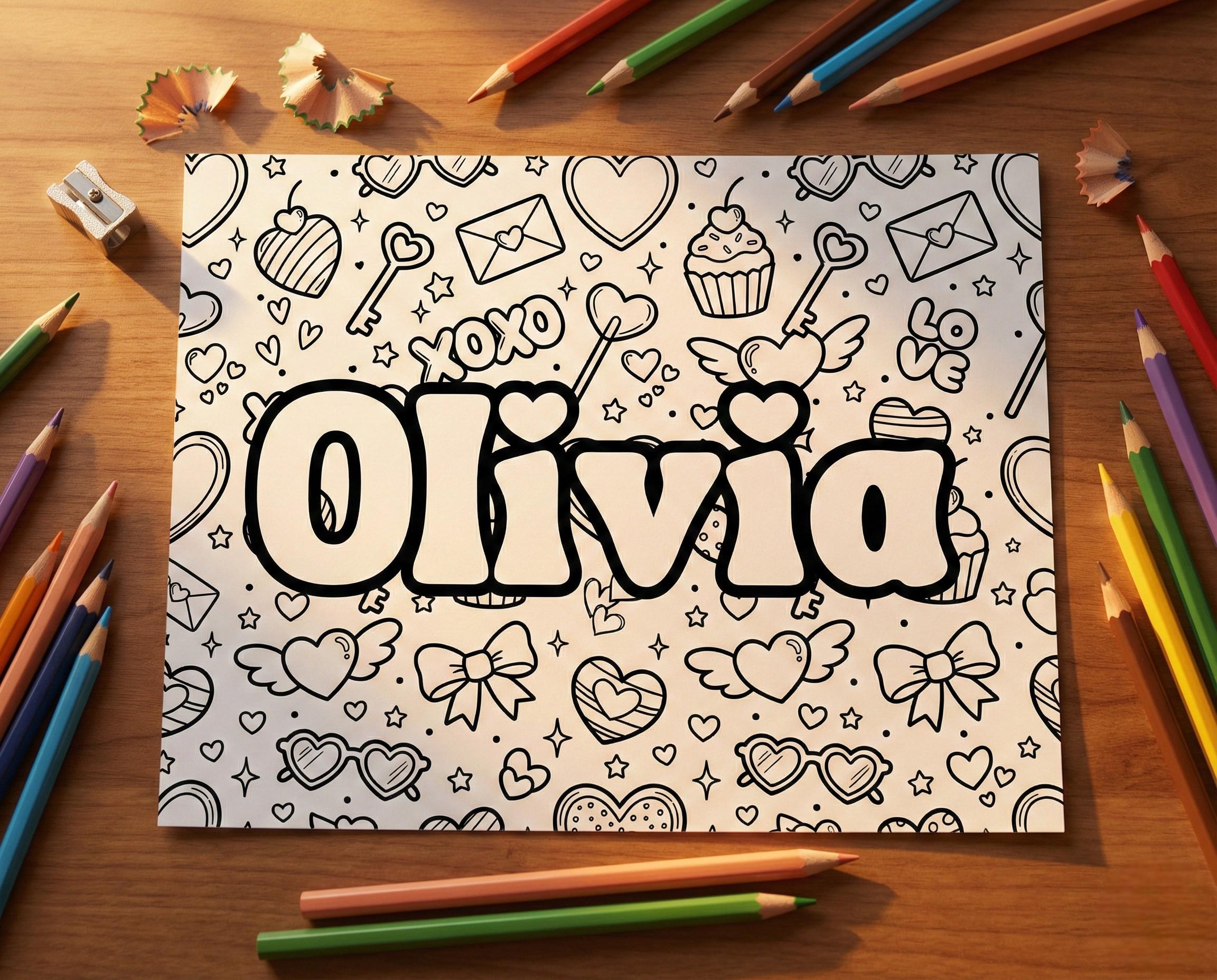 Personalized Valentine Name Coloring Page, Custom Kids Activity Sheet ...