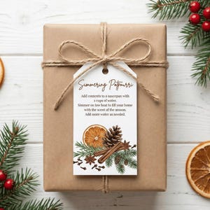 Christmas Mason Jar Gift Tags | Simmering Potpourri Recipe Card | Stovetop Scents Label | DIY Holiday Smell Gift | Printable PDF