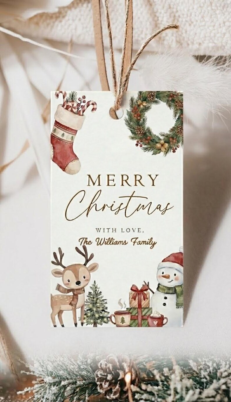 Printable Christmas Gift Tags Editable | Holiday Present Labels ...