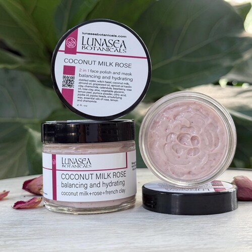 Coconut Milk Rose Cream Face Mask and Polish