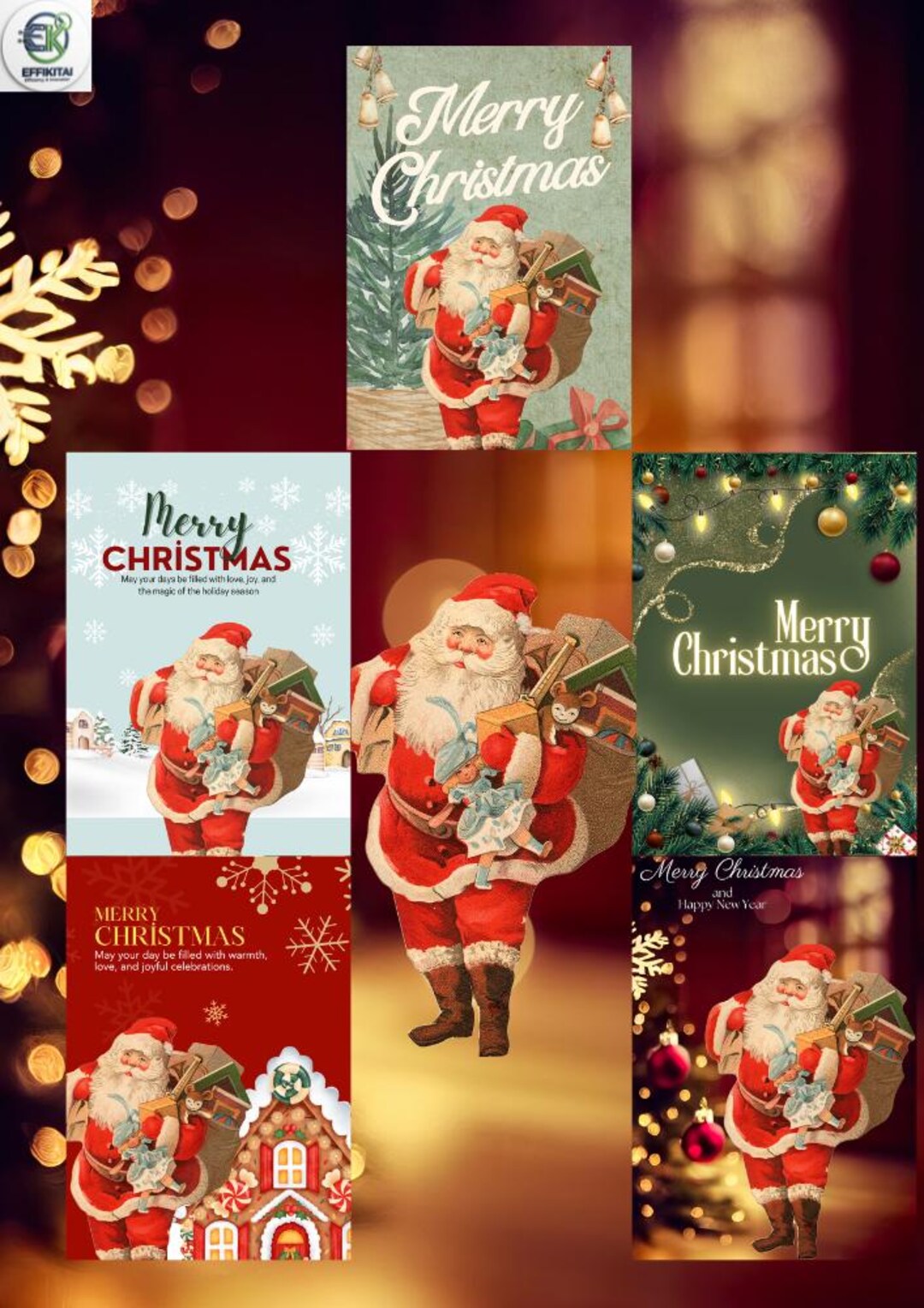 Editable Christmas Card Template Bundle | Minimalist & Cute Holiday ...
