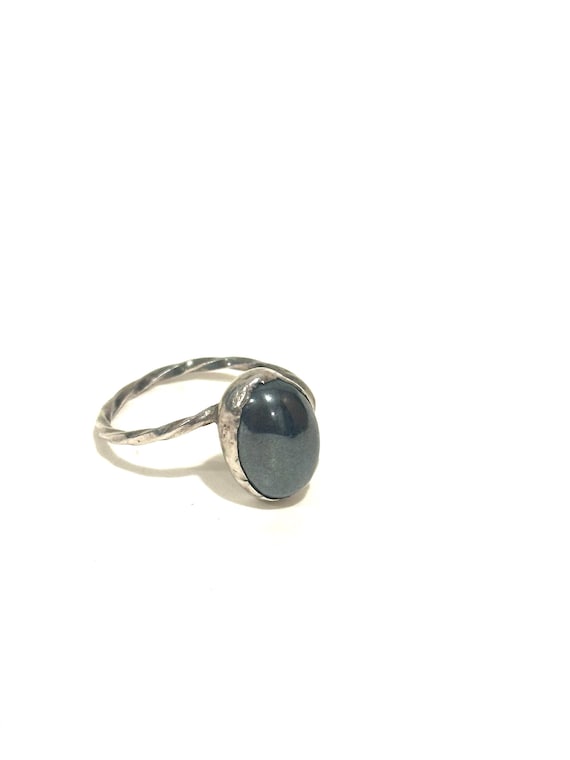 Sterling Hematite Ring Size 10 - image 1