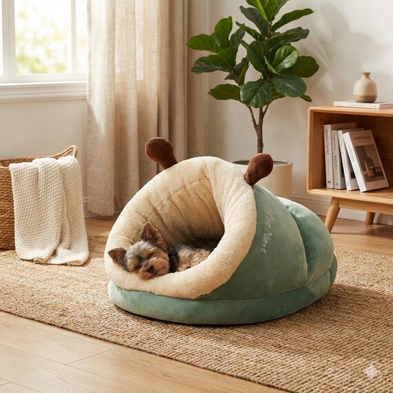 Lit grotte chaud en peluche pour chien et chat – Nid douillet, canapé confortable pour chiot et chat