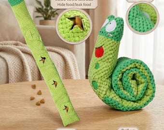 Interactive dog toy with treat dispenser, durable squeaky frog plush toy, puppy anti-boredom snuffle mat