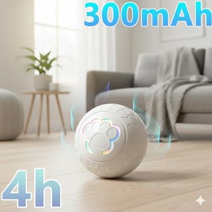 Smart Interactive Ball for Dogs and Cats – USB Rechargeable Electronic Toy with RGB LEDs – Automatic Play