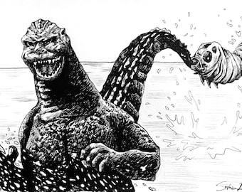 Larvas de Godzilla y Mothra: Mordisco de cola / Dibujo