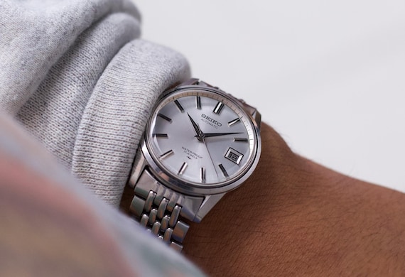 Serviced 1968 Seiko Automatic Silver Sunburst Men… - image 2