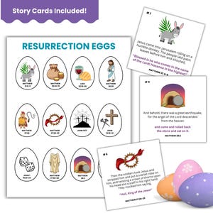 Easter Resurrection Eggs, Easter Egg Hunt, Holy Week, Easter Story Printable, Scripture Cards, Palm Sunday, Sunday School, Homeschool Craft