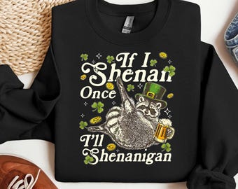 Lustiger Waschbär St Patricks Day PNG, Irish Drinking Shenanigans (Digitaler Download)