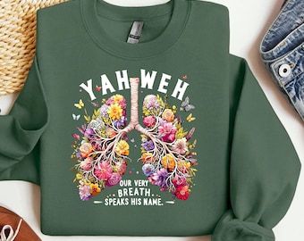 Floral Lunge Retro Yahweh unser Atem sagt seinen Namen png (Digital Download)