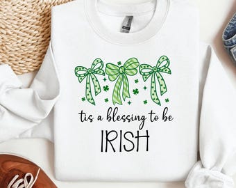 Tis A Blessing To Be Irish PNG, Kleeblatt Schleife St Patricks Day Design (Digitaler Download)
