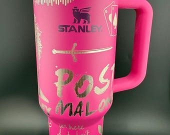 Motyw Post Malone'a, grawer laserowy – kubek Stanley o pojemności 40 uncji