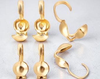 Gold-plated stainless steel open knot cover – bead tip knot cover – without ring – easy assembly – jewelry supplies