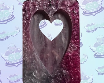 Handmade Acrylic Photocard Keychain - Pink Magic / Heart Window