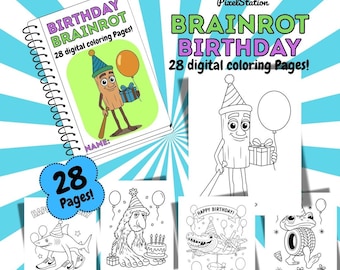 Brainrot Geburtstag Ausmalbilder