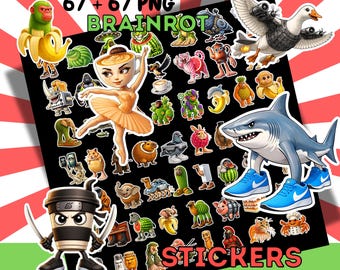 Italienische Brainrot Aufkleber, Meme, Clipart, PNG