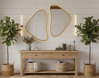 Set di specchi da parete ondulati asimmetrici – Arredamento moderno per la casa