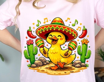 Happy Cinco De Mayo Dancing Duck Sombrero PNG, Funny Goose Graphic, Cute Goose Sublimation, Digital Download