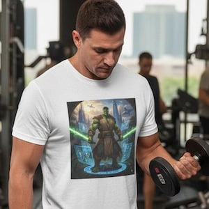 Jedi Hulk Smash T-Shirt | Marvel Star Wars Mashup Tee | Green Force Master Shirt | Incredible Jedi Knight | Funny Superhero Parody