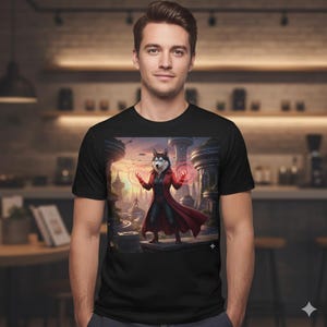 Sorcerer Husky Tee | Fantasy Magic Wolf Mage Shirt Wanda | Marvel | Avengers | Disney | Parody