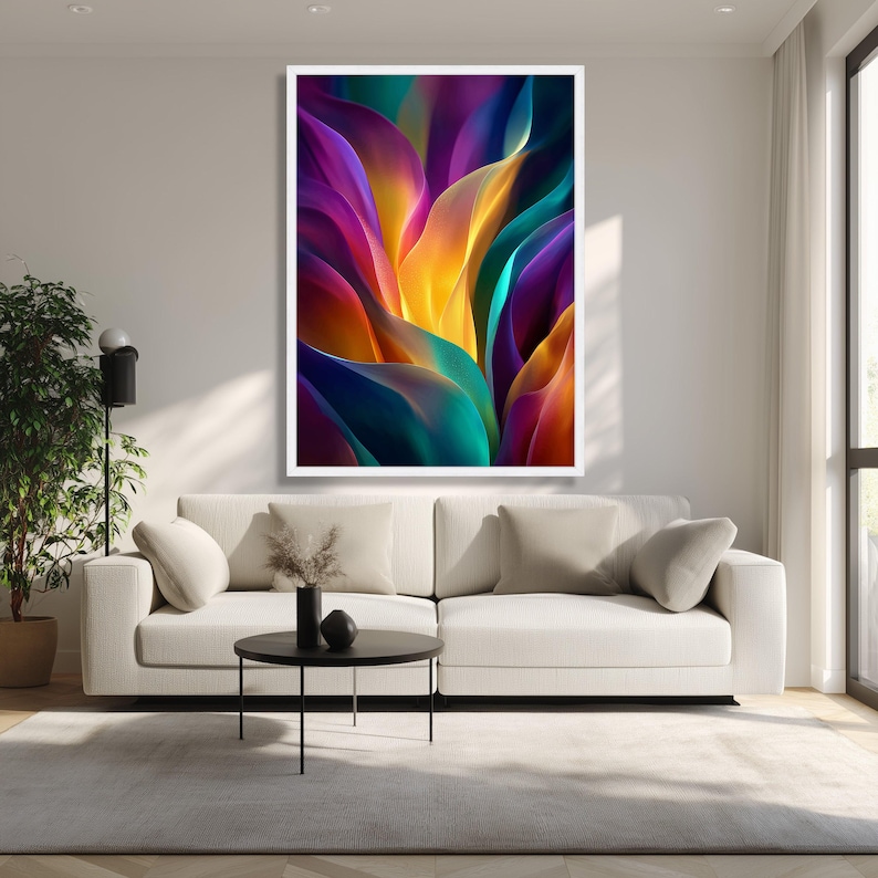 Vibrant Floral Canvas Art, Abstract Petal Design, Ready to Hang - Etsy