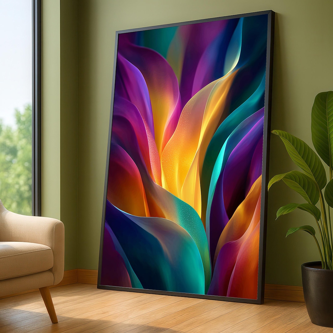 Vibrant Floral Canvas Art, Abstract Petal Design, Ready to Hang - Etsy