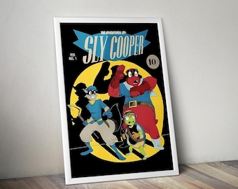 Sly Cooper-poster | Gamingposter | Gamingkunstwerken | Gamingdecoratie | Videogameposter | Gamingcadeau | Videogameafdruk | Muurkunst